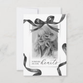 Black Watercolor Bow Funeral Thank You Bedankkaart (Voorkant)