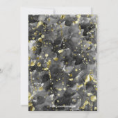 Black Waterverf Art Teen Boys Birthday Party Invi Kaart (Achterkant)