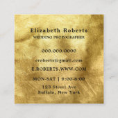 Black Waterverf Camera Gold Weddenprogramma fotogr Vierkante Visitekaartje (Achterkant)
