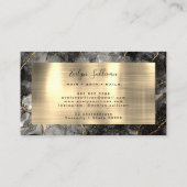 Black Waterverf Gold Veins Visitekaartje (Achterkant)
