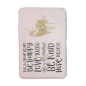 Black Waterverf Inspirerend Gold Unicorn Badmat (Voorkant Verticaal)