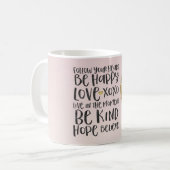 Black Waterverf Inspirerend Gold Unicorn Koffiemok (Voorkant links)