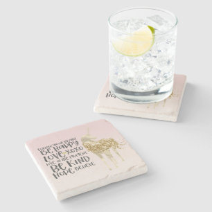 Black Waterverf Inspirerend Gold Unicorn Stenen Onderzetter