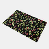 Black Waterverf Kerstmis Mistletoe Pattern Deurmat (Schuin)