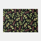 Black Waterverf Kerstmis Mistletoe Pattern Deurmat (Voorkant)