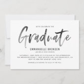 Black Waterverf Lettering Afstuderen Uitnodiging I (Voorkant)