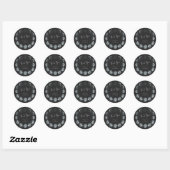 Black Waterverf Moon Phases Custom Wedding Ronde Sticker (Vel)