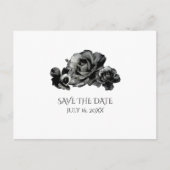Black Waterverf Rozen Weddenschap Save the Date Aankondigingskaart (Voorkant)