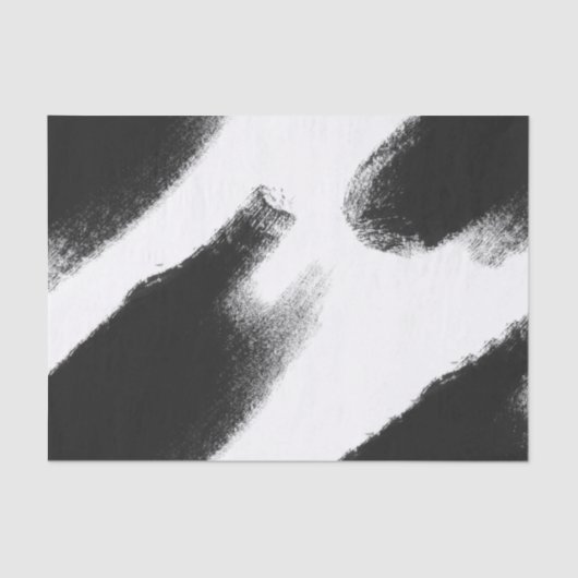 Black Waterverf Streaks Abstract Tissuepapier (Voorkant)