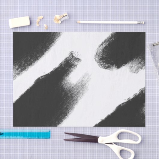 Black Waterverf Streaks Abstract Tissuepapier (Craft)