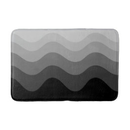 Black Wavey Stripe Modern Bath Mat