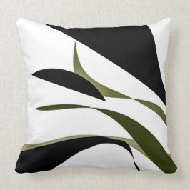 Black Wavy Army Green Kussen