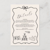 Black Wavy grillige Italiaanse Doodle bruiloft Informatiekaartje (Voorkant)