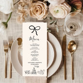 Black Wavy grillige Italiaanse Doodle bruiloft Menu