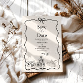 Black Wavy grillige Italiaanse Doodle bruiloft Save The Date