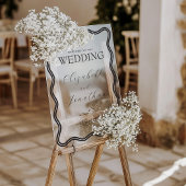 Black Wavy Lijst bruiloft welkom Acryl Bord