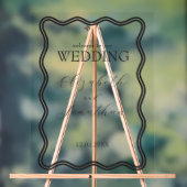 Black Wavy Lijst bruiloft welkom Acryl Bord (Neutraal)