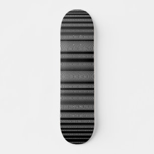 Black Wavy Lines Skateboard