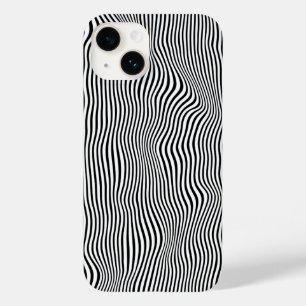 Black Wavy Stripes Case-Mate iPhone 14 Hoesje