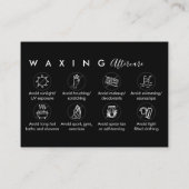 Black Waxing na zorgadviezen Bedankt Visitekaartje (Achterkant)