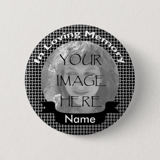 Black Weave Photo Memorial Button (Voorkant)