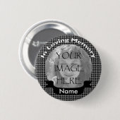 Black Weave Photo Memorial Button (Voorkant /achterkant)