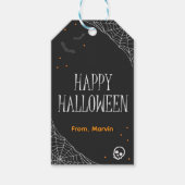 Black Web Halloween Gift Label Cadeaulabel (Voorkant)