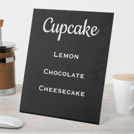 Black Weddenschap Cupcake Menu Pedestal Sign Reclamebord Met Voetstuk