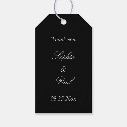 Black Weddenschap Favor Dank je cadeauLabels (Voorkant)