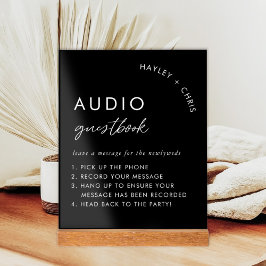Black Wedding Audio Gastboek Telefoonbericht Acryl Bord