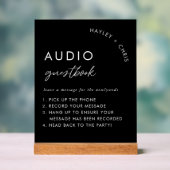 Black Wedding Audio Gastboek Telefoonbericht Acryl Bord (Neutraal)