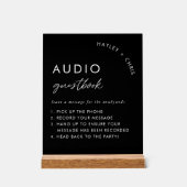 Black Wedding Audio Gastboek Telefoonbericht Acryl Bord (Voorkant)