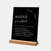 Black Wedding Audio Gastboek Telefoonbericht Acryl Bord (Hoek)
