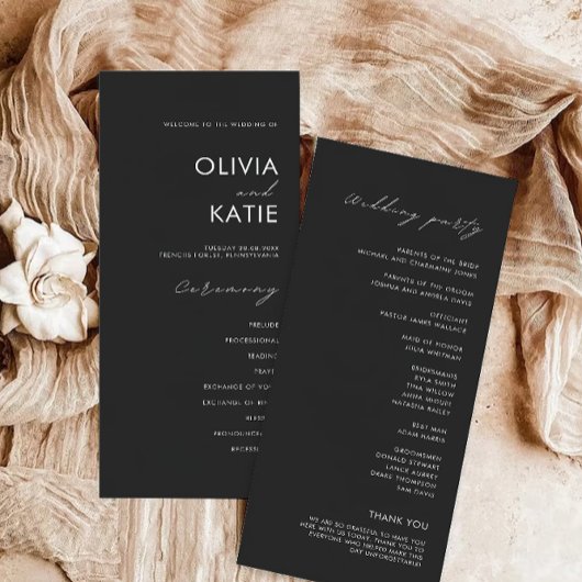 Black Wedding Ceremony Programma Sjabloon