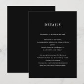 Black Wedding Details Enclosure Kaart (Voorkant / Achterkant)
