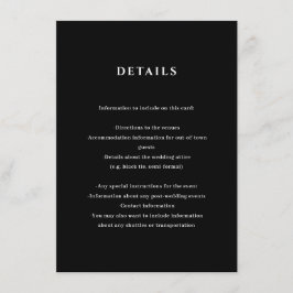 Black Wedding Details Enclosure Kaart