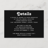 Black Wedding Details | Minimalist Information Informatiekaartje (Voorkant)