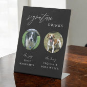 Black Wedding Dog Signature Cocktail Bar Sign Reclamebord Met Voetstuk