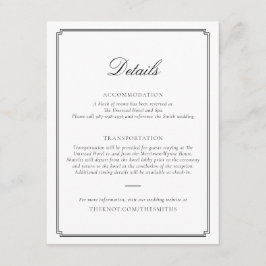 Black Wedding Enclosure Card Informatiekaartje