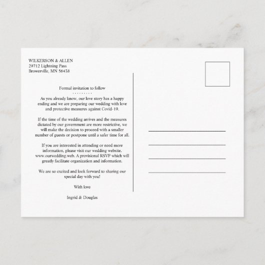 Black Wedding Fancy Ornament Frame Flowers Photo Aankondigingskaart (Achterkant)