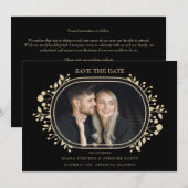 Black Wedding Fancy Ornament Lijst Flowers Foto (Voorkant / Achterkant)