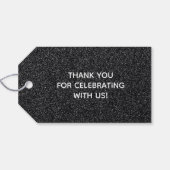 Black Wedding Favor Cadeaulabel (Achterkant Horizontaal)