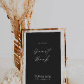 Black Wedding Guest Book Sign Sjabloon Kaart