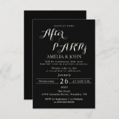 Black wedding invitation bedankkaart (Voorkant / Achterkant)