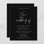 Black Wedding Invitation Flyer (Voorkant / Achterkant)