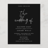 Black Wedding Invitation Flyer (Voorkant)