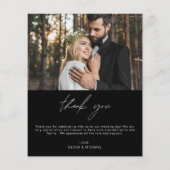 Black Wedding Minimalist dank u kaarten (Achterkant)