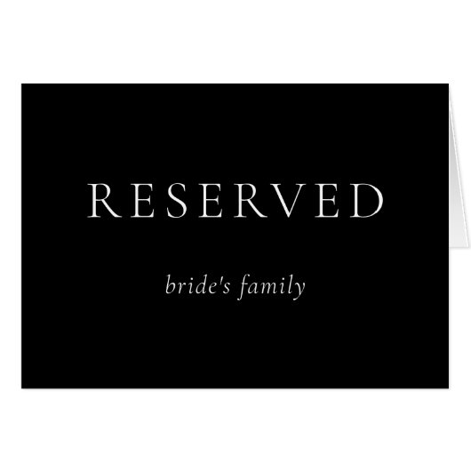 Black Wedding Minimalist Gereserveerde Bruid's Fam (Voorkant Horizontaal)