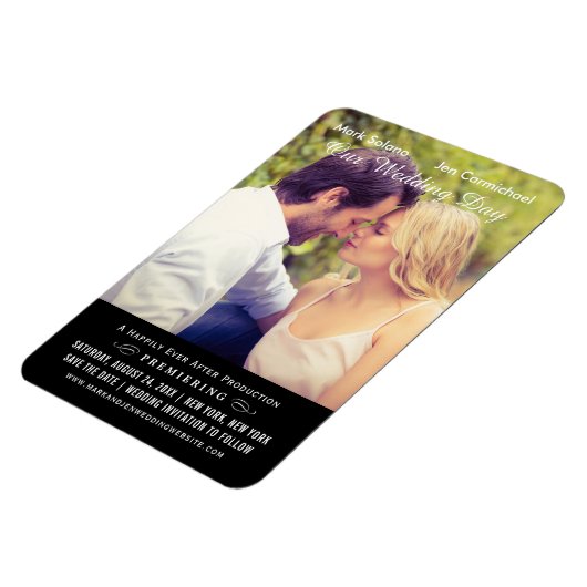 Black Wedding Movie Poster Photo Save the Date Magneet (Linkerzijde)