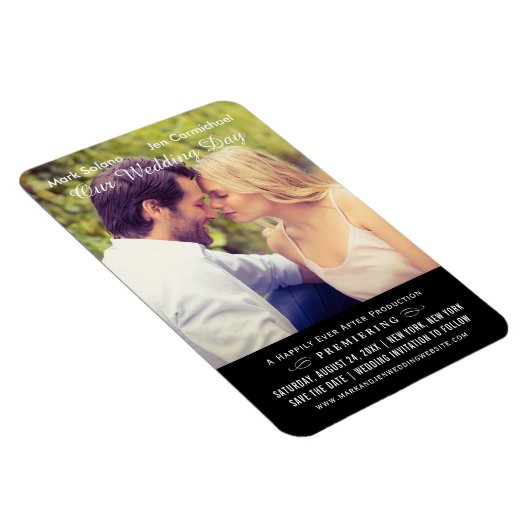 Black Wedding Movie Poster Photo Save the Date Magneet (Rechterzijde)